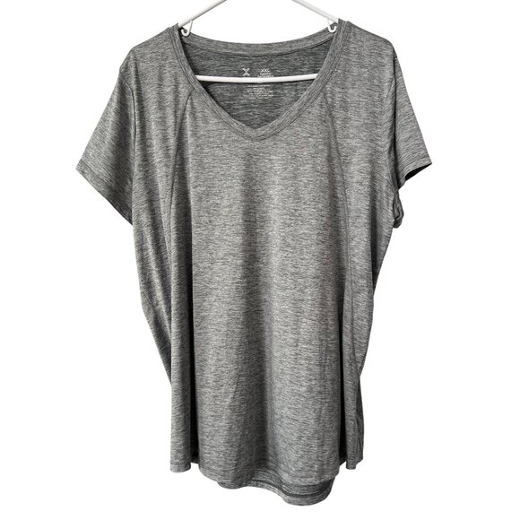 Xersion Athletic T Shirt Size XXL Essential Performance Tee Heather Gray Sporty - Picture 1 of 5